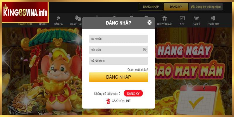 Thao tác nhanh, gọn và đơn giản trên website King88